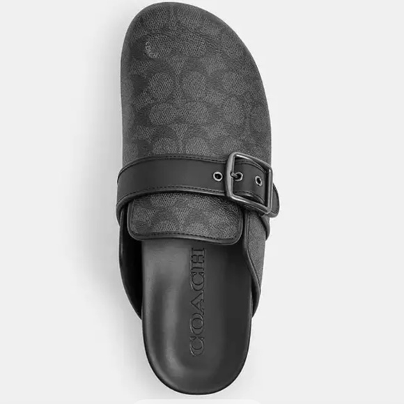 New Coach Men Black Benjamin Clog In Signature Canvas - Picture 3 of 4